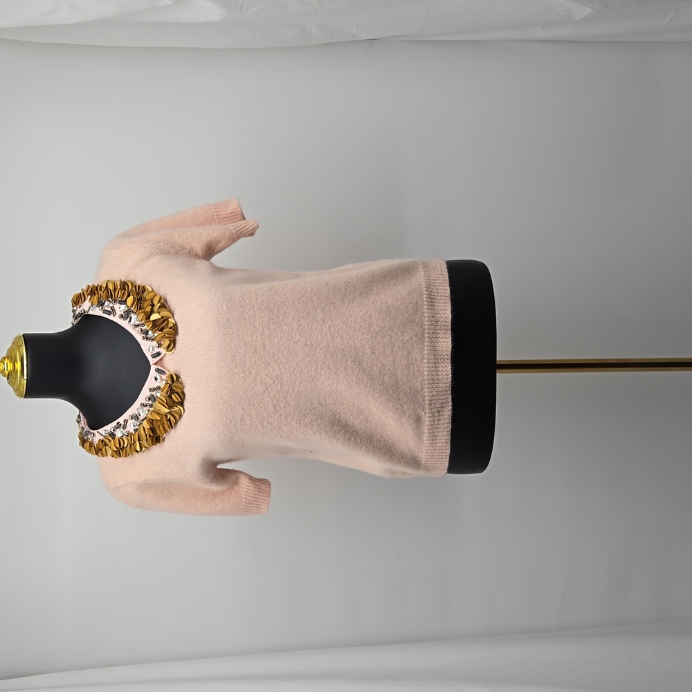 Anthropologie Corey Lynn Calter Peter-Pan Paillettes Sweater Pink Size Small